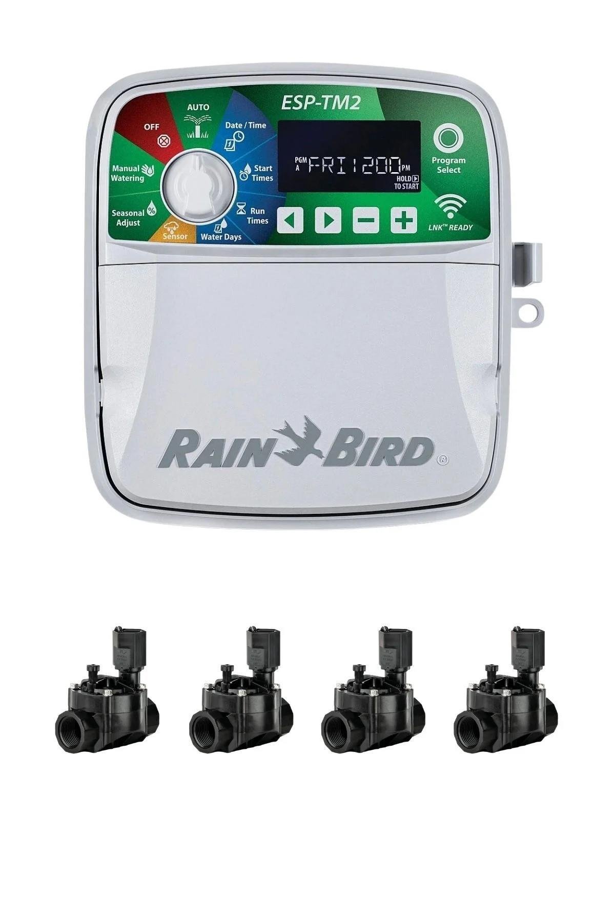 Rain Bird Kontrol Ünitesi ve Solenoid Vana Seti (4-6-8 İstasyon) – 4 İstasyon / 4 Vana