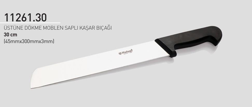 Şarküteri Kaşar Bıçağı 30 cm Hulusi Bıçak Üstüne Dökme Moblen Saplı 45mm X 300mm X 3mm 11261.30