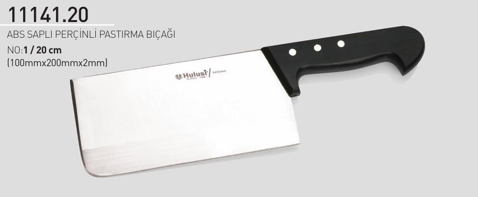 Şarküteri Pastırma Bıçağı 20 cm No.1 Hulusi Bıçak ABS Saplı Perçinli 100mm X 200mm X 2mm 11141.20