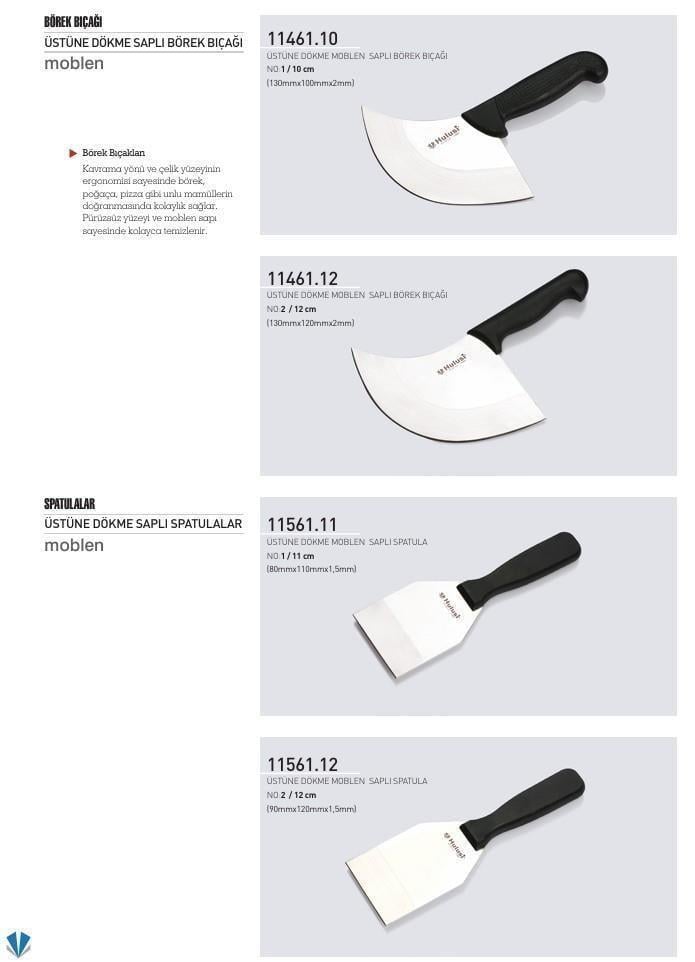 Spatula 12 cm No.2 Hulusi Bıçak Unlu Mamüller Üstüne Dökme Moblen Saplı 90mm X 120mm X 1.5mm 11561.12