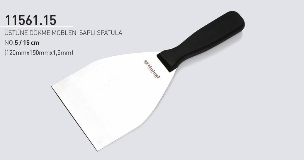 Spatula 15 cm No.5 Hulusi Bıçak Unlu Mamüller Üstüne Dökme Moblen Saplı 120mm X 150mm X 1.5mm 11561.15