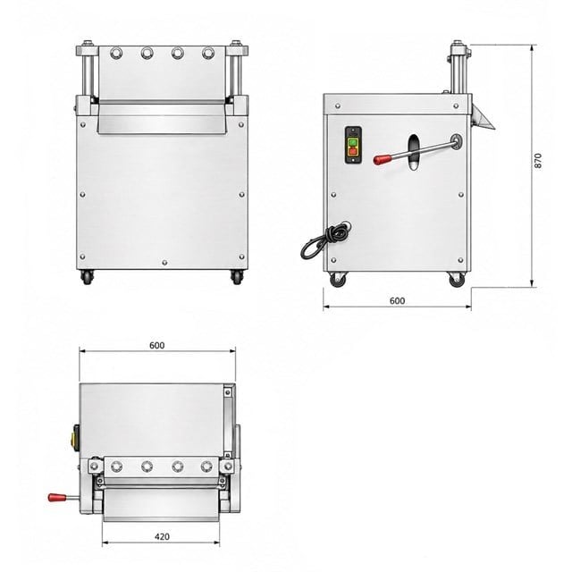 Sunup SN-30966 Endüstriyel Et ve Kemik Kesme Makinesi Paslanmaz Çelik Büyük Boy Giyotin Dilimleyici