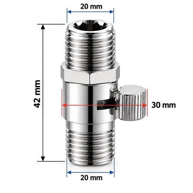 Sunup SN-38122 Metal Çift Dış Dişli Ayarlanabilir Akış Kontrol Vanası