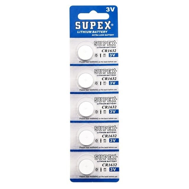 Supex CR1632 3 Volt Lityum 1632 Düğme Pil (5'li Paket)