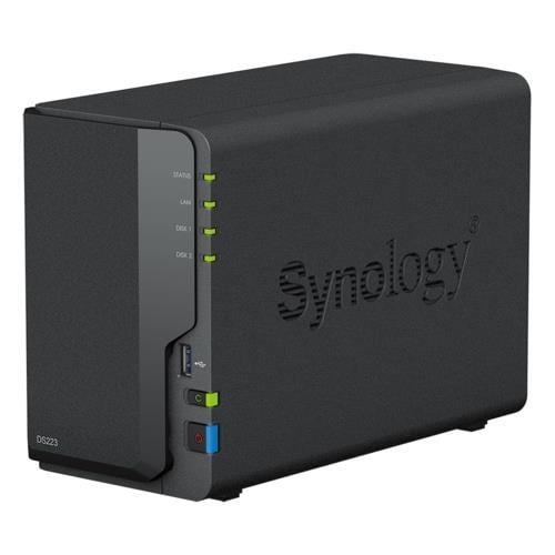 Synology DS223 2 Yuvalı Tower NAS | 36 TB'a Kadar Kapasite, 2 GB DDR4 RAM, Btrfs Dosya Sistemi