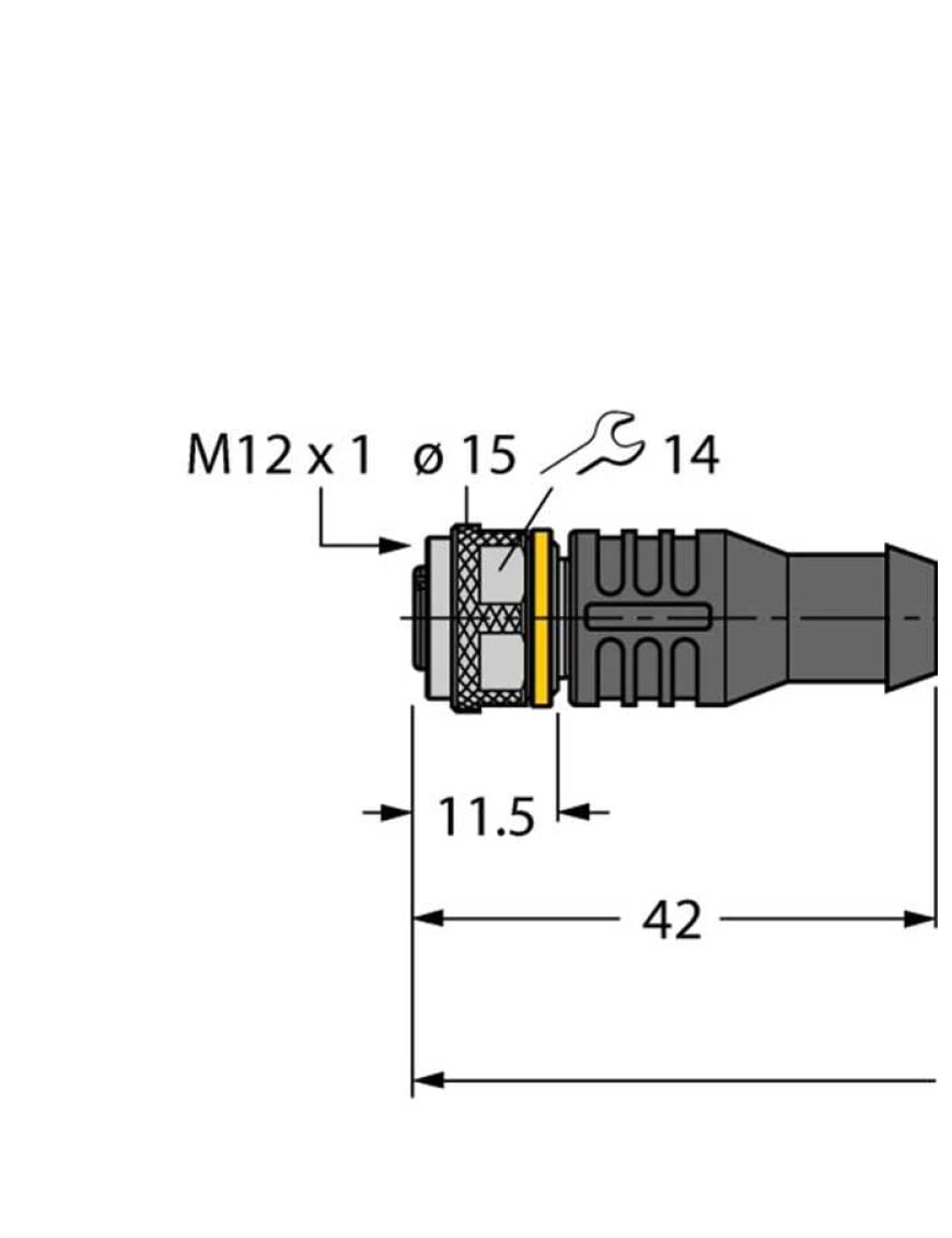 Turck RKC4.4T-5/TXL M12 Dişi Düz Sensör / Aktüatör Kablosu