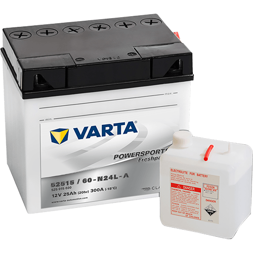 VARTA Powersports Freshpack 12V 25Ah 300A – 60-N24L-A | Motosiklet & Hafif Araç Aküsü