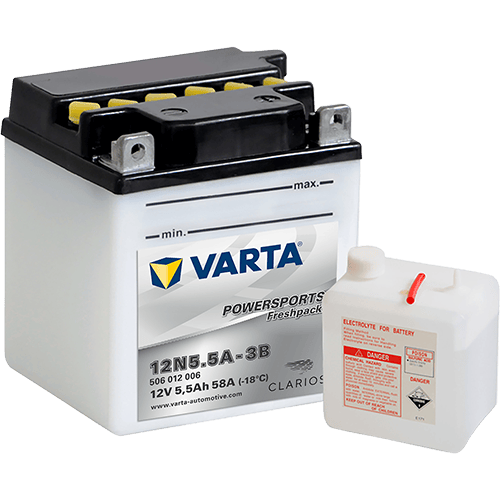 VARTA Powersports Freshpack 12V 5Ah 58A – 12N5.5A-3B | Motosiklet & Hafif Araç Aküsü