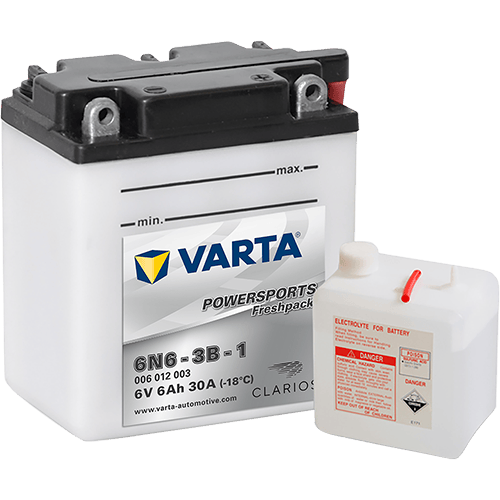 VARTA Powersports Freshpack 6V 6Ah 30A – 6N6-3B-1 | Küçük Motosiklet & Hafif Araç Aküsü