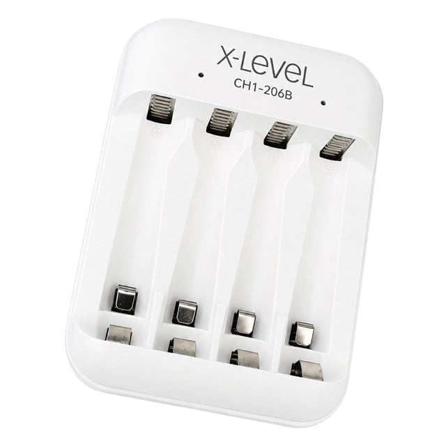 X-LEVEL CH1-206B 4 Yuvalı USB-C Girişli Akıllı AA/AAA Ni-MH Hızlı Pil Şarj Cihazı