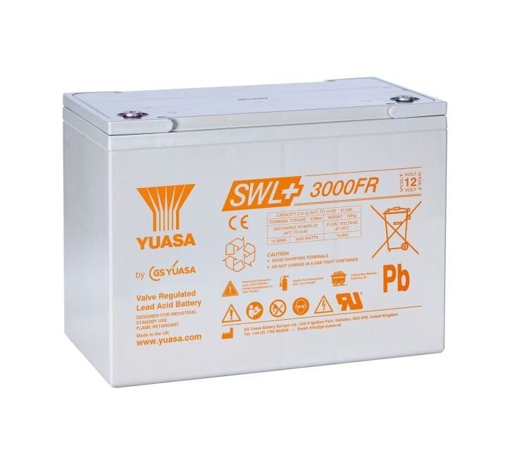 Yuasa SWL+3000 12V 93,6Ah AGM VRLA High Rate Endüstriyel Akü SWL+3000