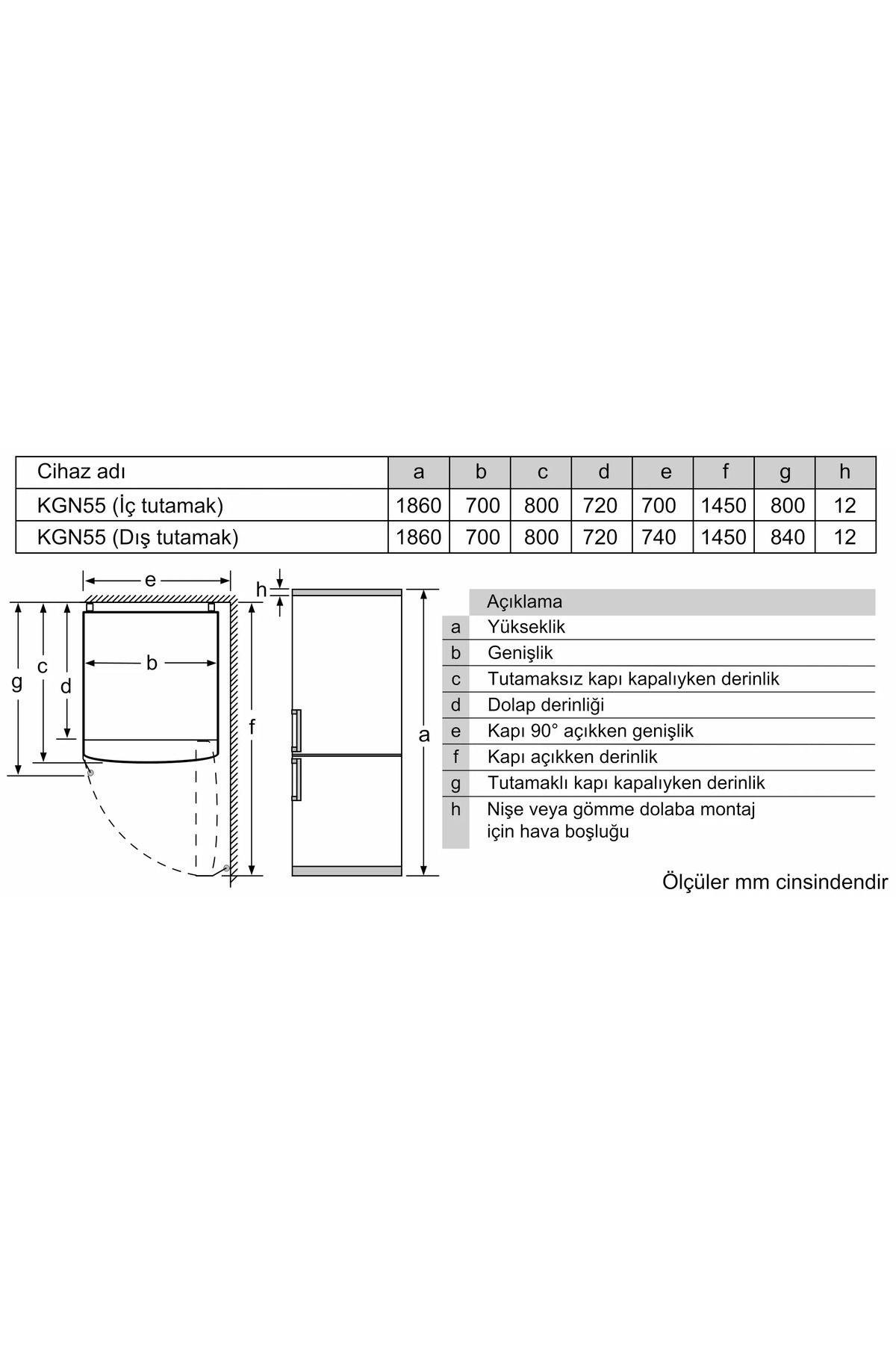 Alttan Donduruculu Buzdolabı 186 x 70 cm Kolay temizlenebilir Inox