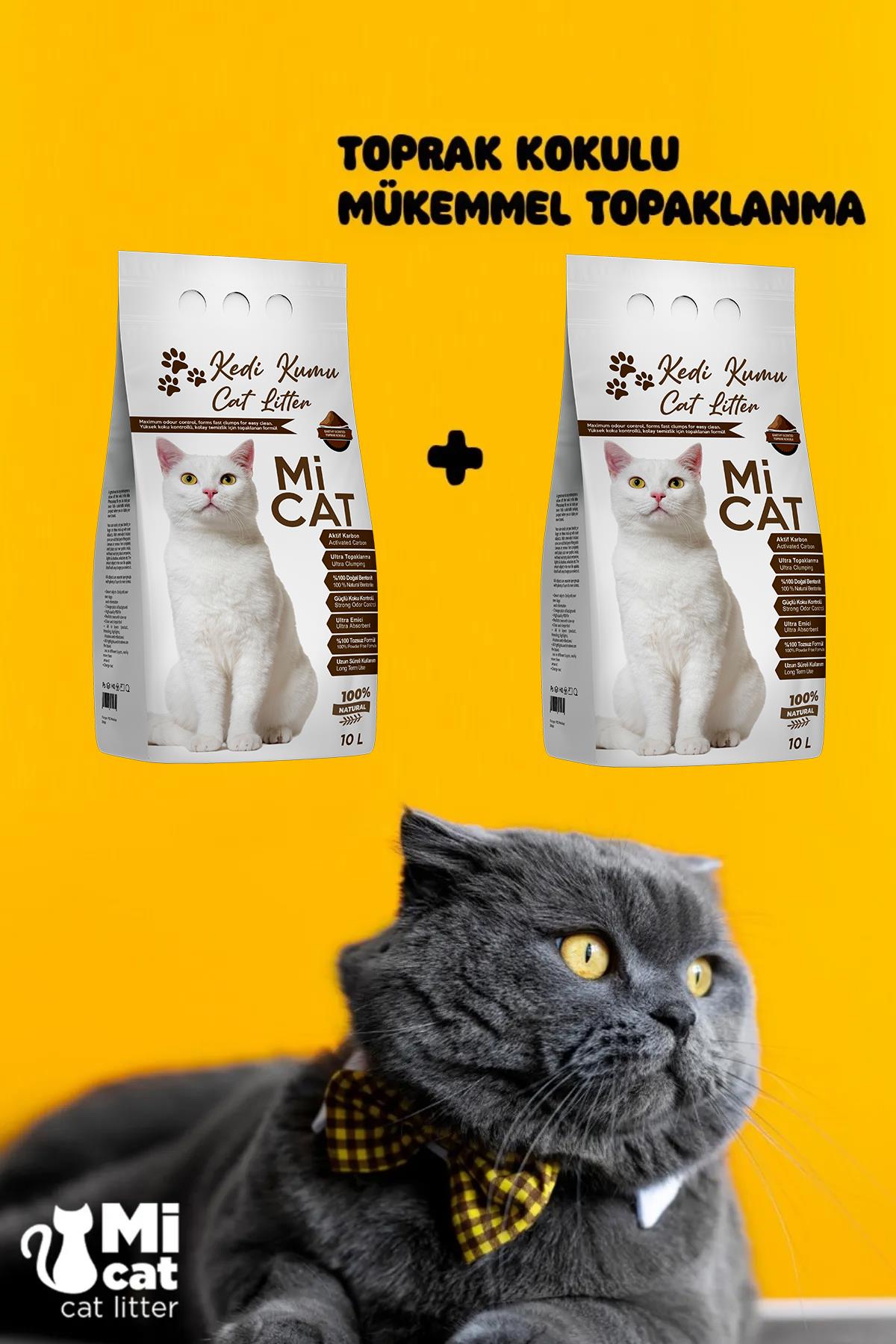 MiCat – 2x10 Litre – Toprak Kokulu – Aktif Karbonlu – Topaklanan / Tozsuz