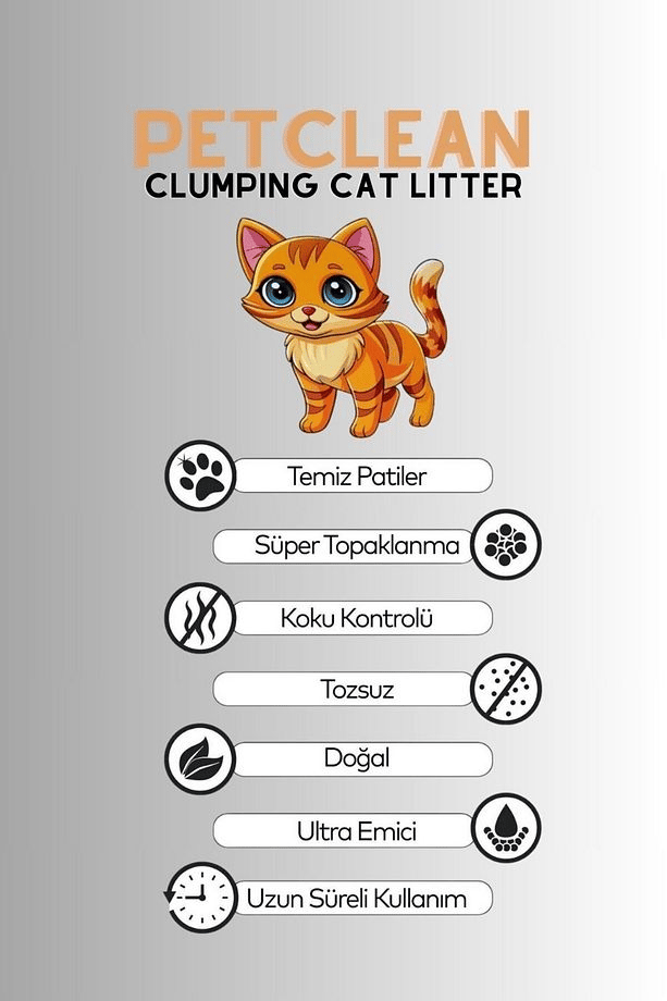 Pet Clean – 20 Litre – Aktif Karbonlu – İnce Taneli – Topaklanan / Tozsuz