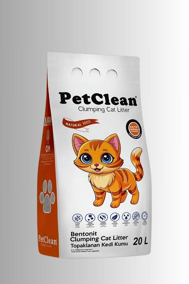Pet Clean – 20 Litre – Aktif Karbonlu – İnce Taneli – Topaklanan / Tozsuz