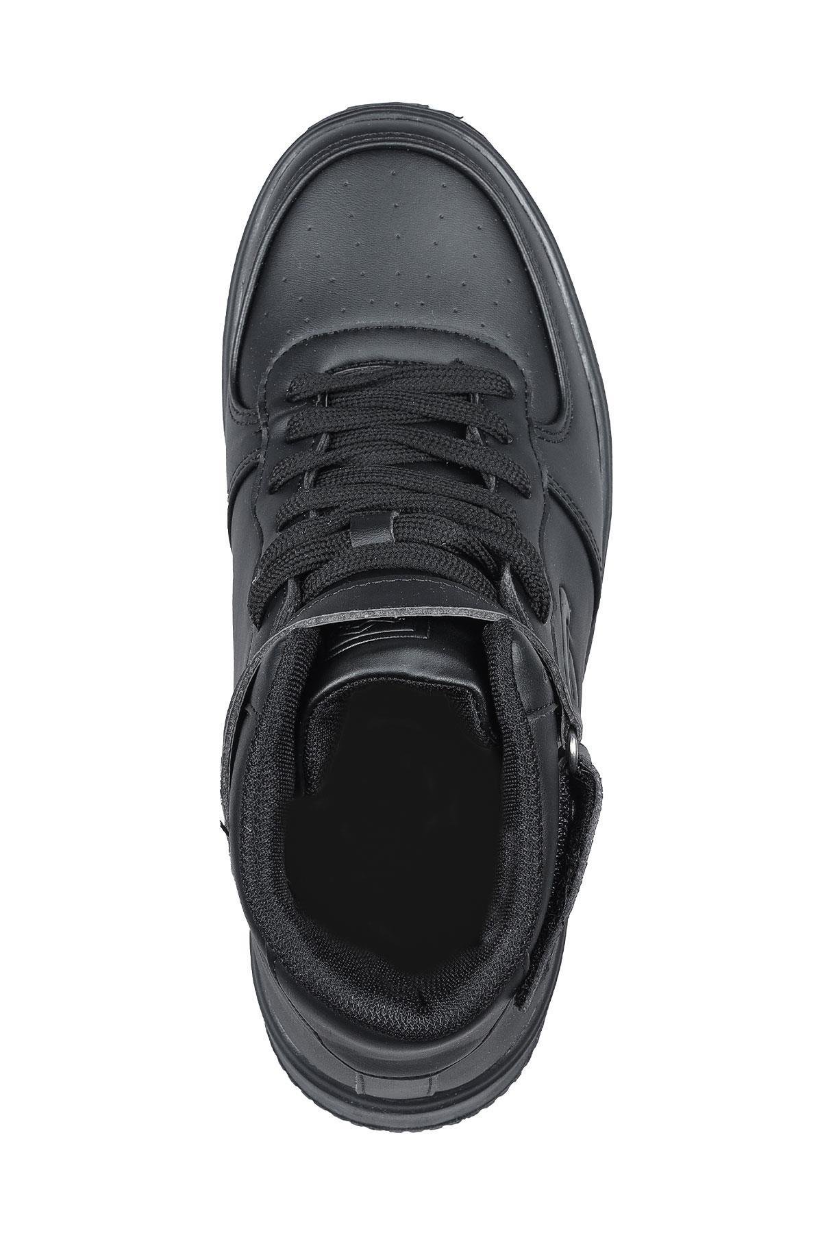 16308 Yüksek Bilekli Siyah Kadın Sneaker Günlük Spor Ayakkabı