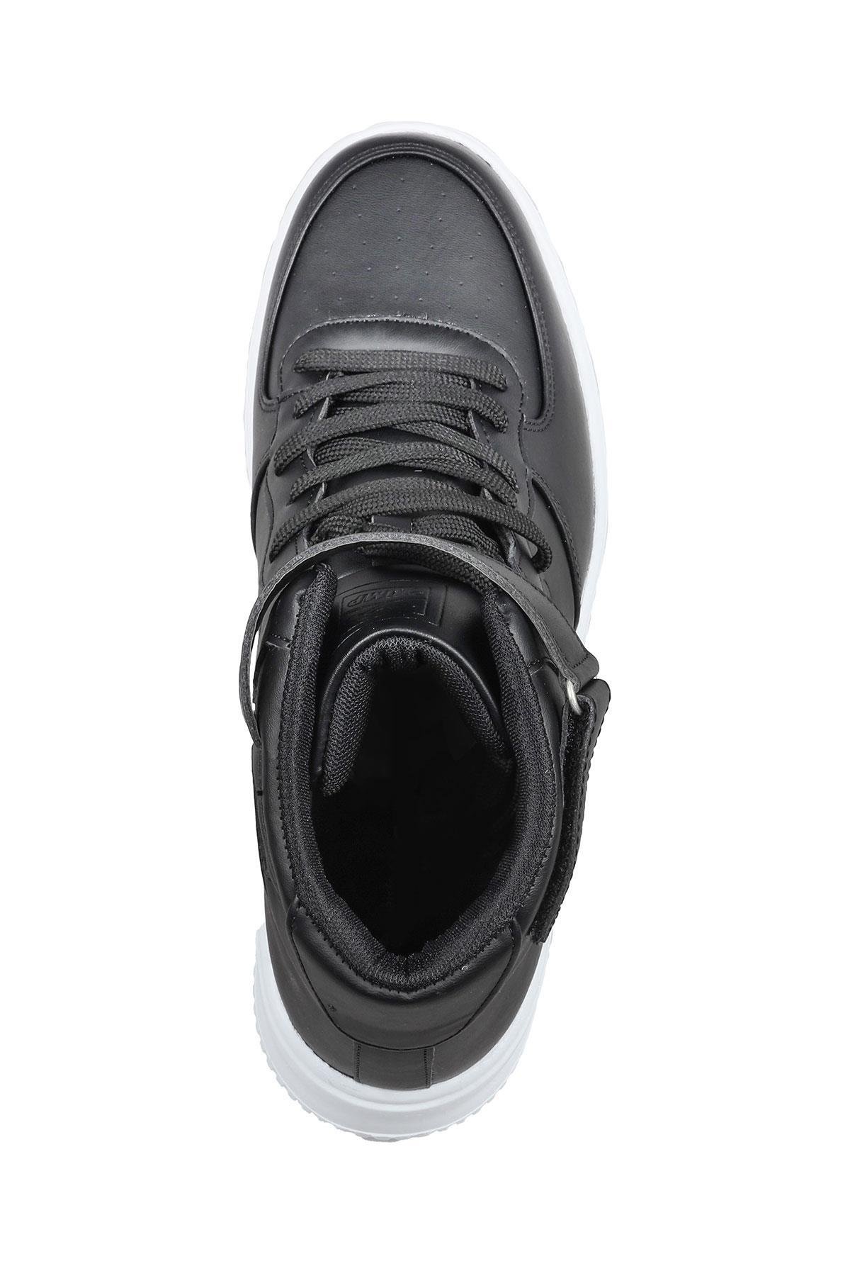 16309 Yüksek Bilekli Siyah - Beyaz Erkek Sneaker Günlük Spor Ayakkabı