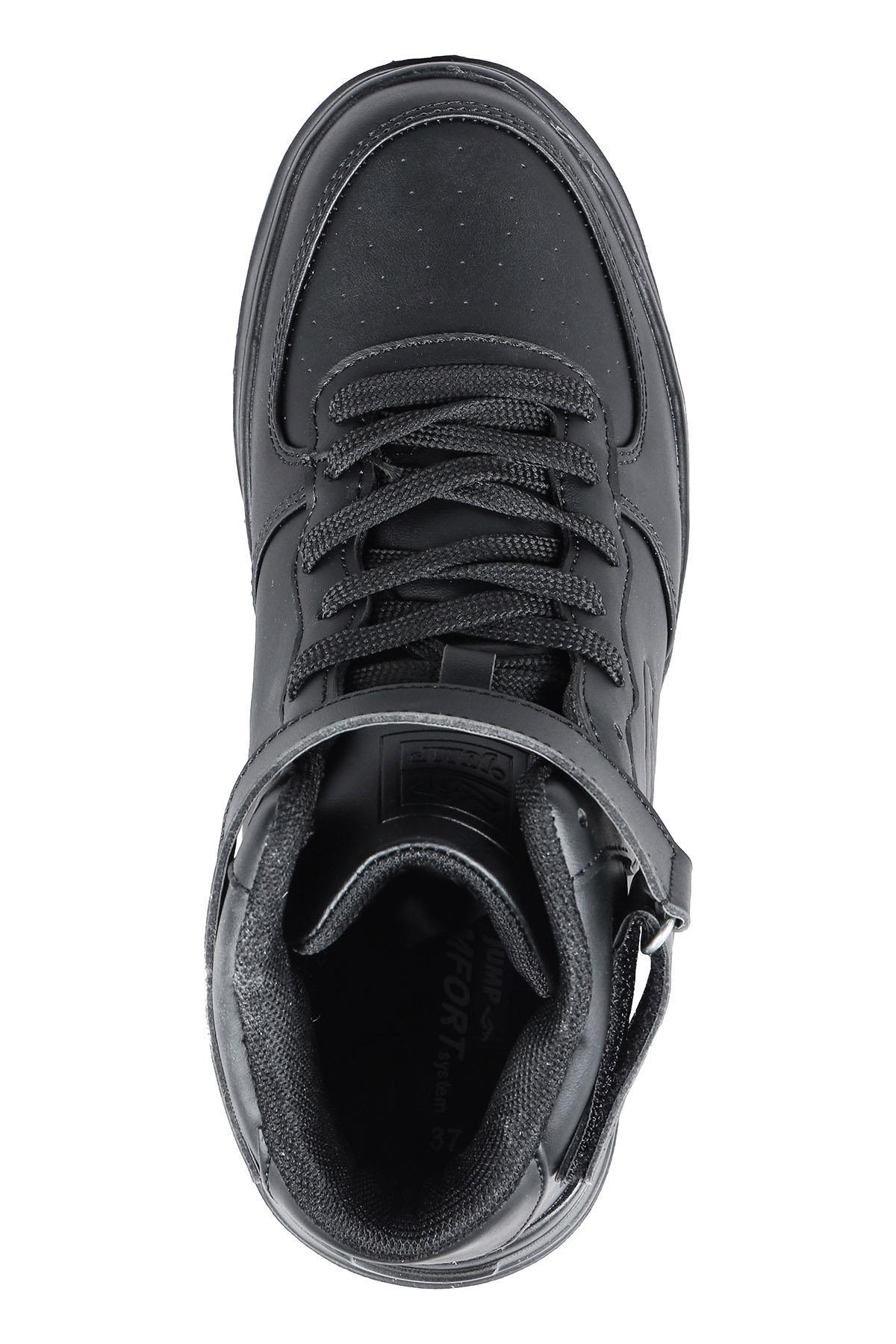 17308 Yüksek Bilekli Siyah Kadın Sneaker Günlük Spor Ayakkabı