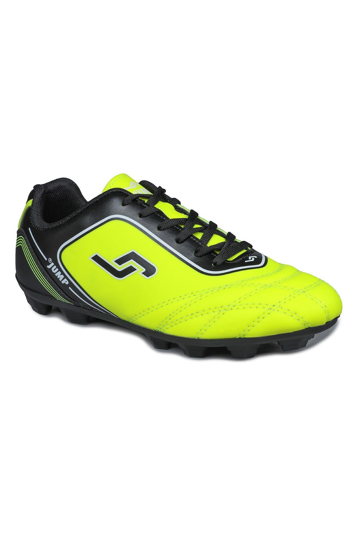 26752 Neon Sarı - Siyah Çim Halı Saha Krampon Futbol Ayakkabısı