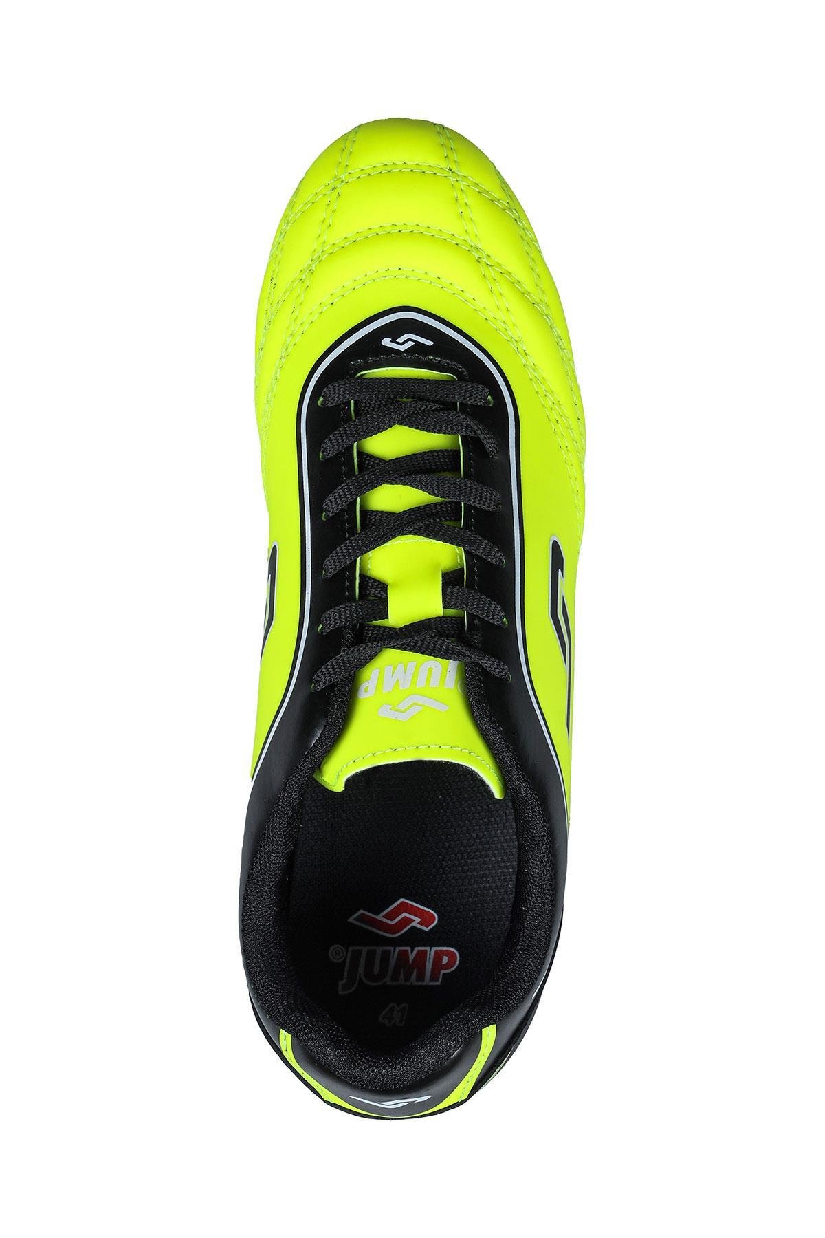 26752 Neon Sarı - Siyah Çim Halı Saha Krampon Futbol Ayakkabısı