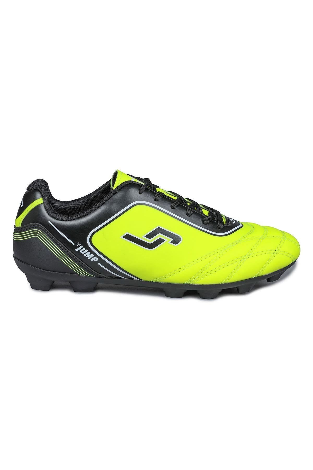 26752 Neon Sarı - Siyah Çim Halı Saha Krampon Futbol Ayakkabısı