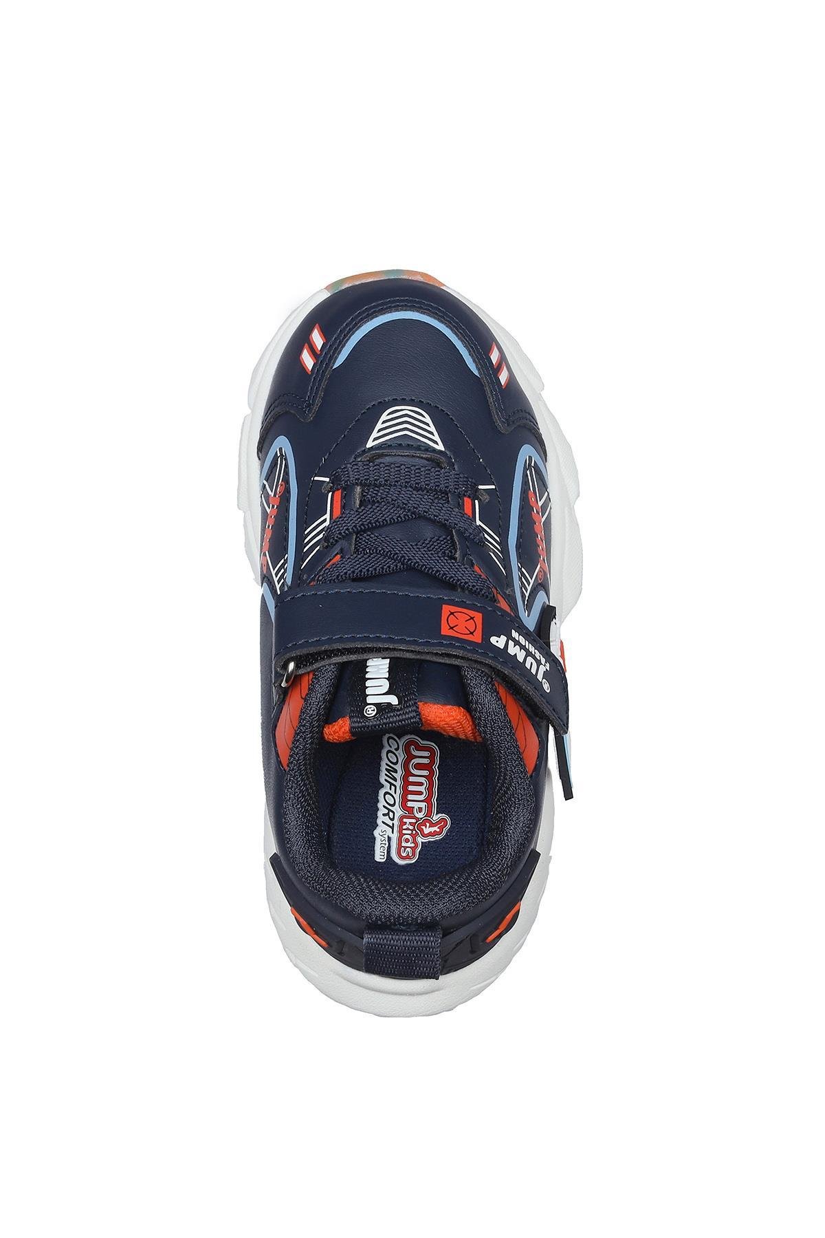 26982 Cırtlı Lacivert - Turuncu Üniseks Çocuk Sneaker Günlük Spor Ayakkabı