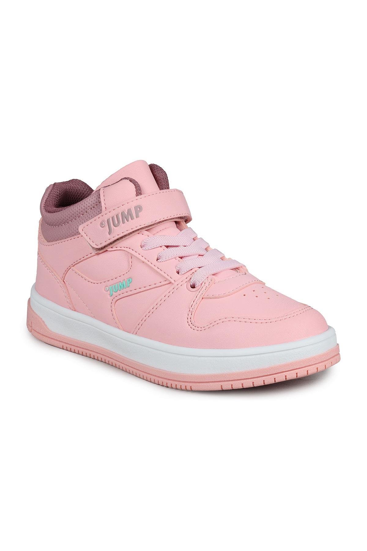 27758 Cırtlı Yüksek Bilekli Gül Rengi Kız Çocuk Sneaker Günlük Spor Ayakkabı