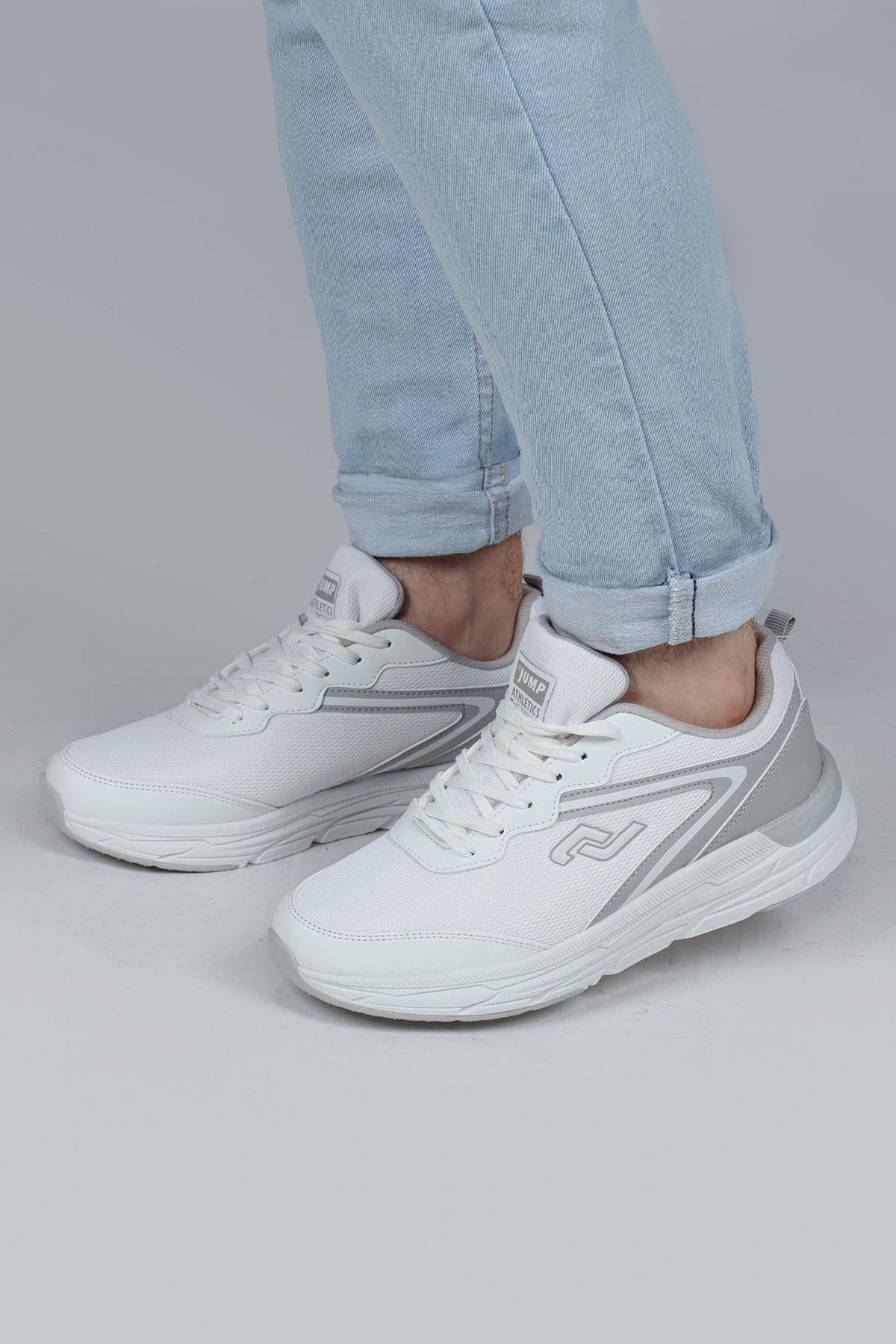 28037 Beyaz - Açık Gri Erkek Sneaker Günlük Spor Ayakkabı