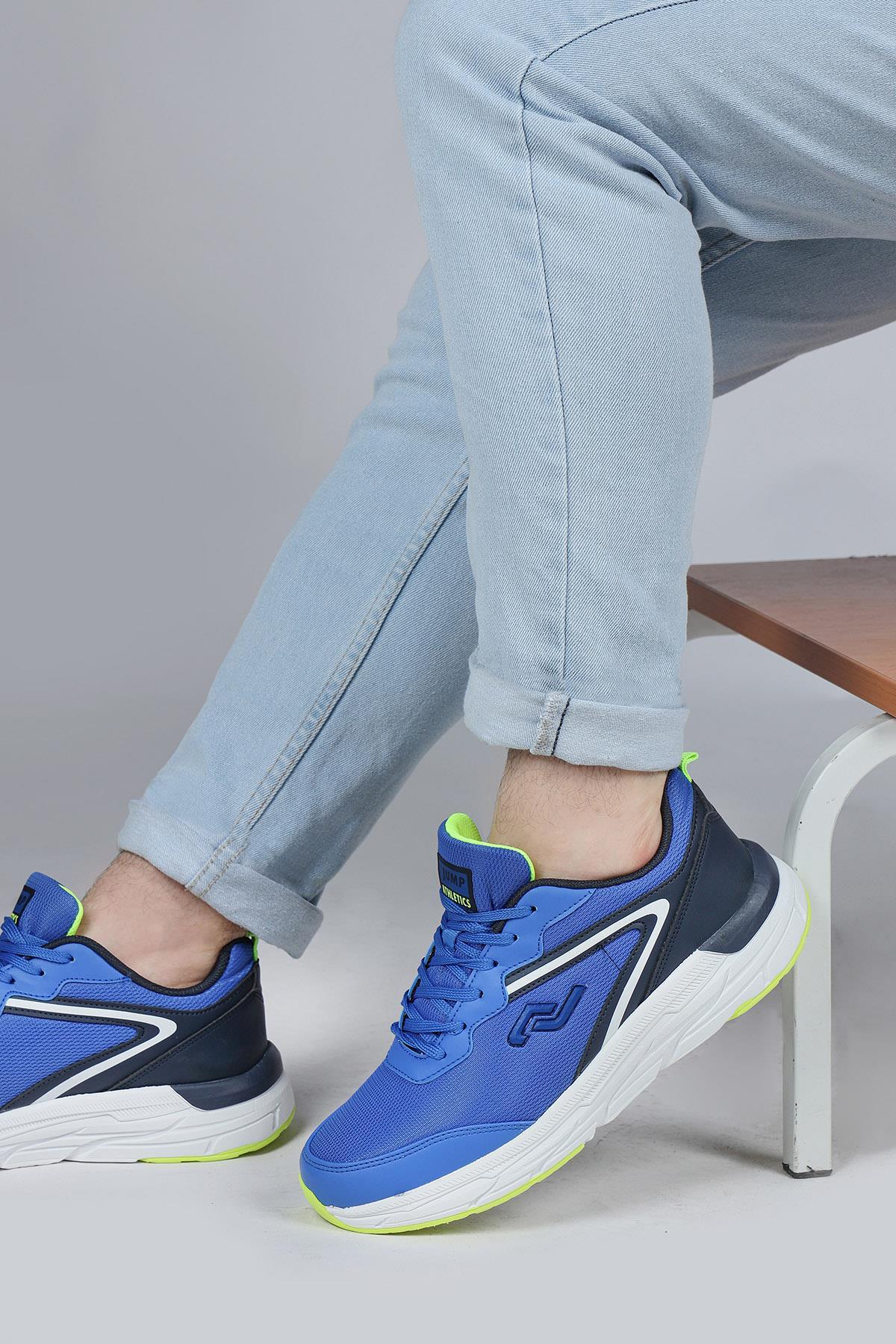 28037 Royal Mavi - Siyah Erkek Sneaker Günlük Spor Ayakkabı