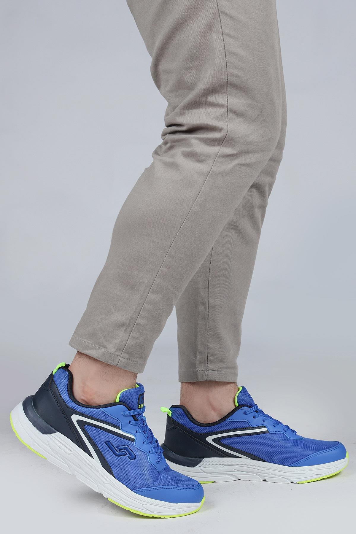 28037 Royal Mavi - Siyah Erkek Sneaker Günlük Spor Ayakkabı