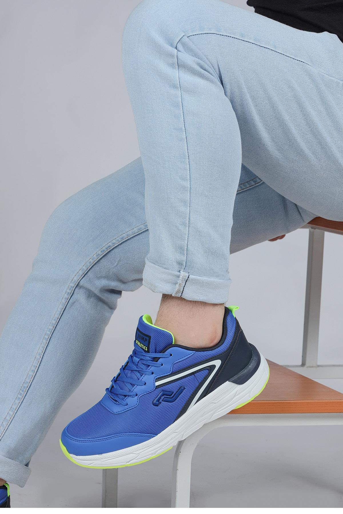28037 Royal Mavi - Siyah Erkek Sneaker Günlük Spor Ayakkabı