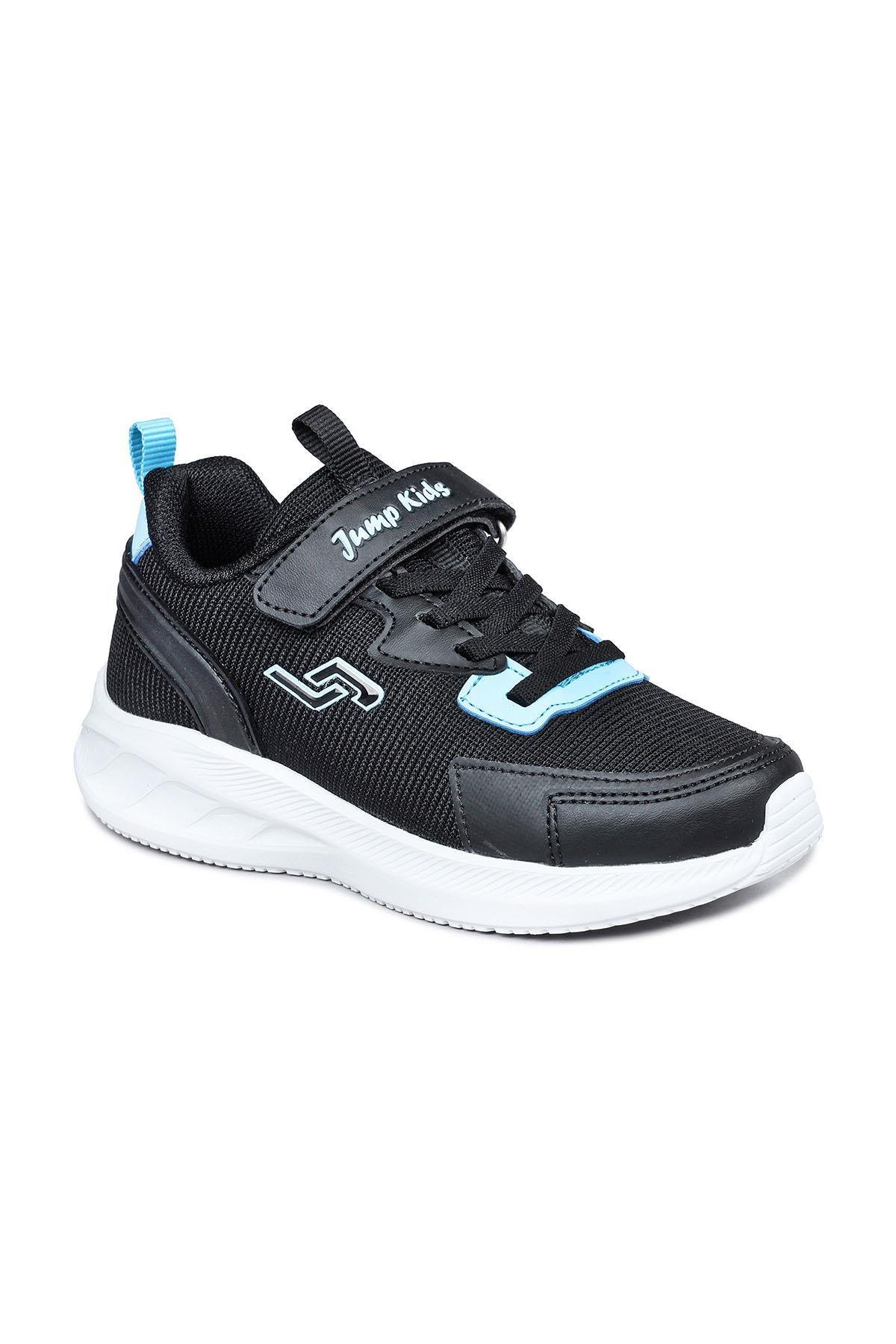 28106 Cırtlı Siyah - Mavi Üniseks Çocuk Sneaker Günlük Spor Ayakkabı