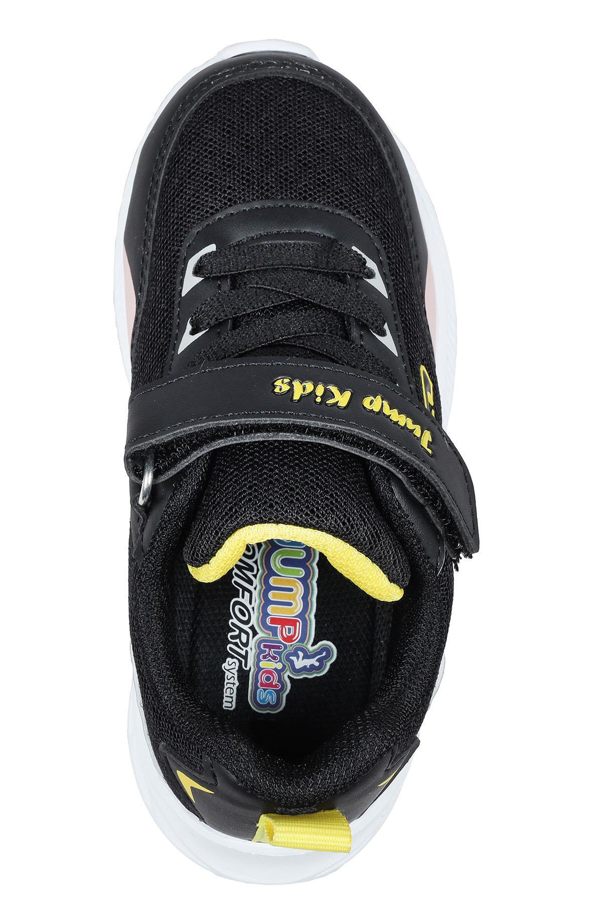28110 Cırtlı Siyah Kız Çocuk Sneaker Günlük Spor Ayakkabı