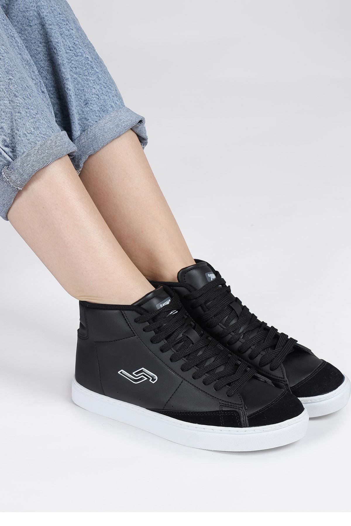 28148 Yüksek Bilekli Siyah Kadın Sneaker Günlük Spor Ayakkabı