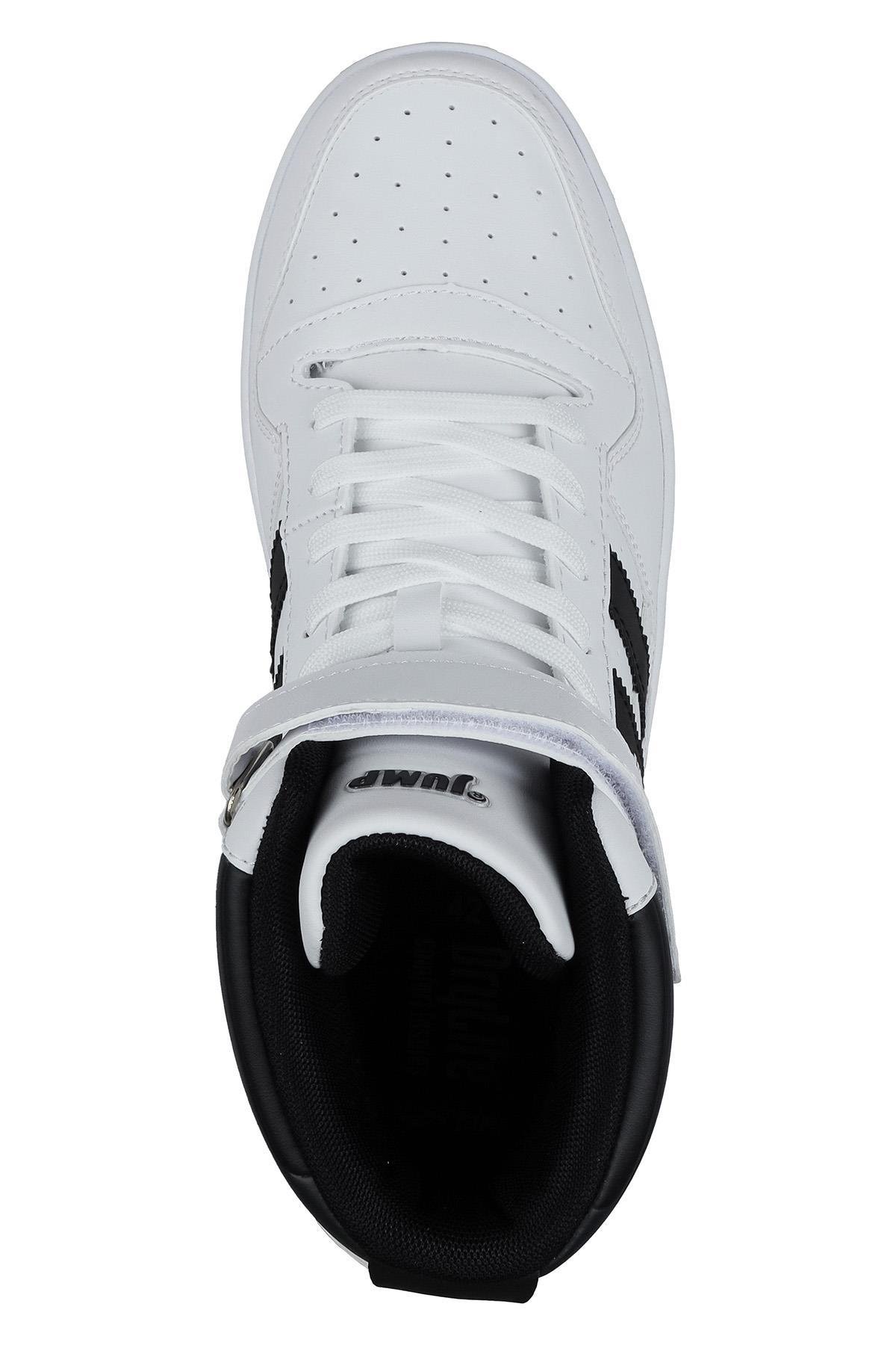 28504 Yüksek Bilekli Beyaz - Siyah Erkek Sneaker Günlük Spor Ayakkabı
