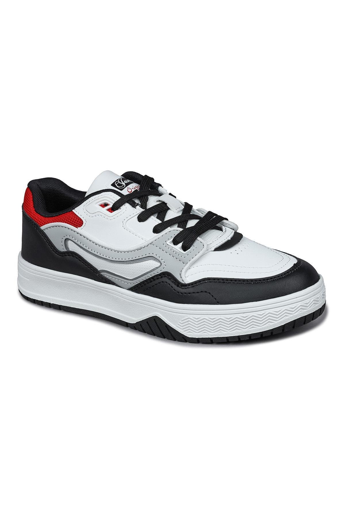 28520 Beyaz - Siyah Erkek Sneaker Günlük Spor Ayakkabı