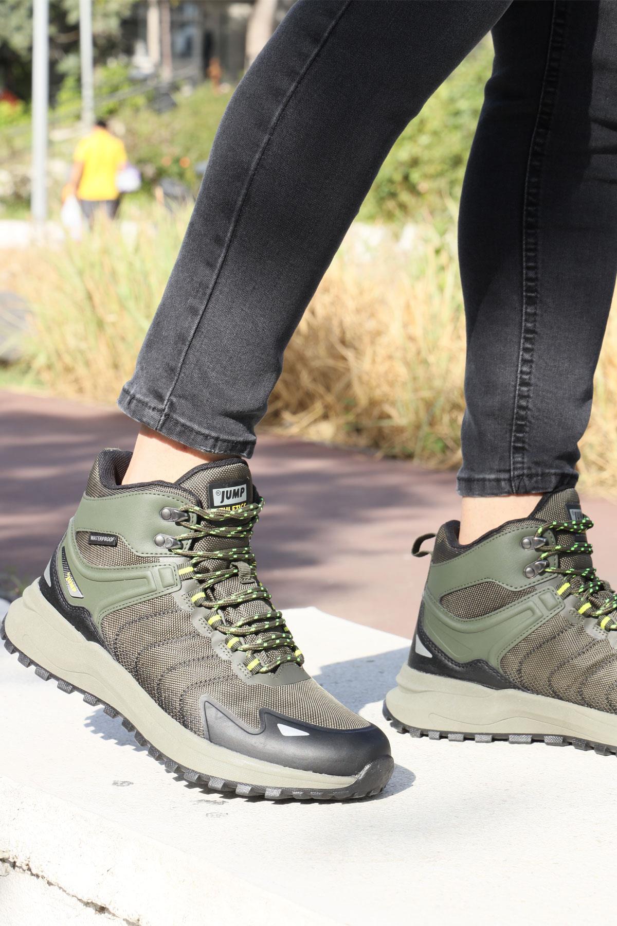 28680 Haki - Siyah Erkek Su Geçirmez Outdoor Bot Spor Ayakkabı