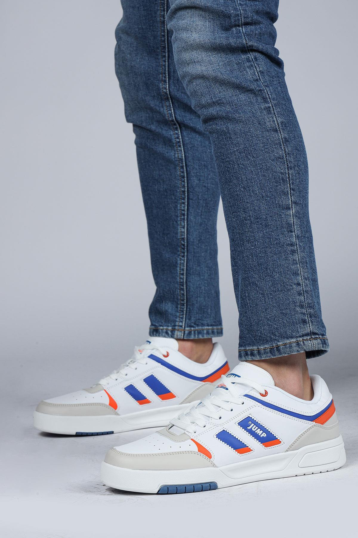 28693 Beyaz - Mavi Erkek Sneaker Günlük Spor Ayakkabı