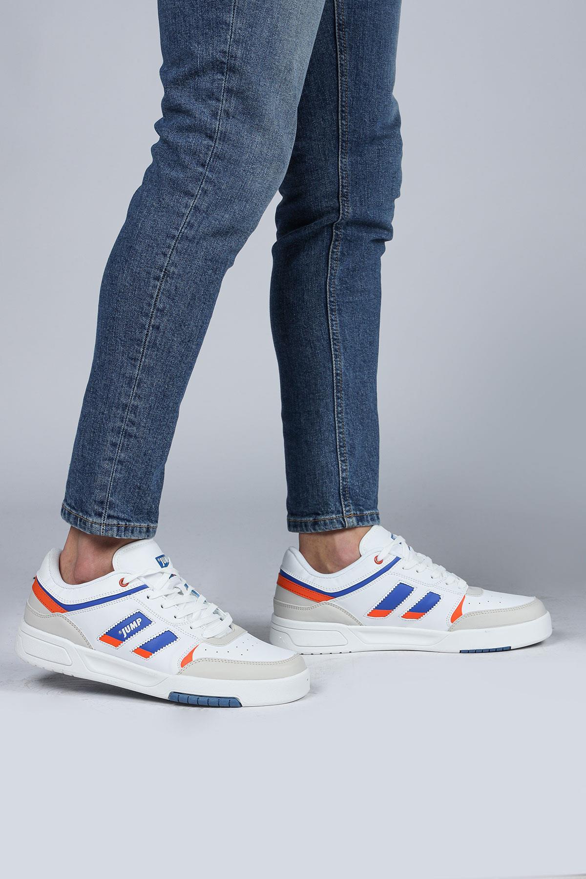 28693 Beyaz - Mavi Erkek Sneaker Günlük Spor Ayakkabı