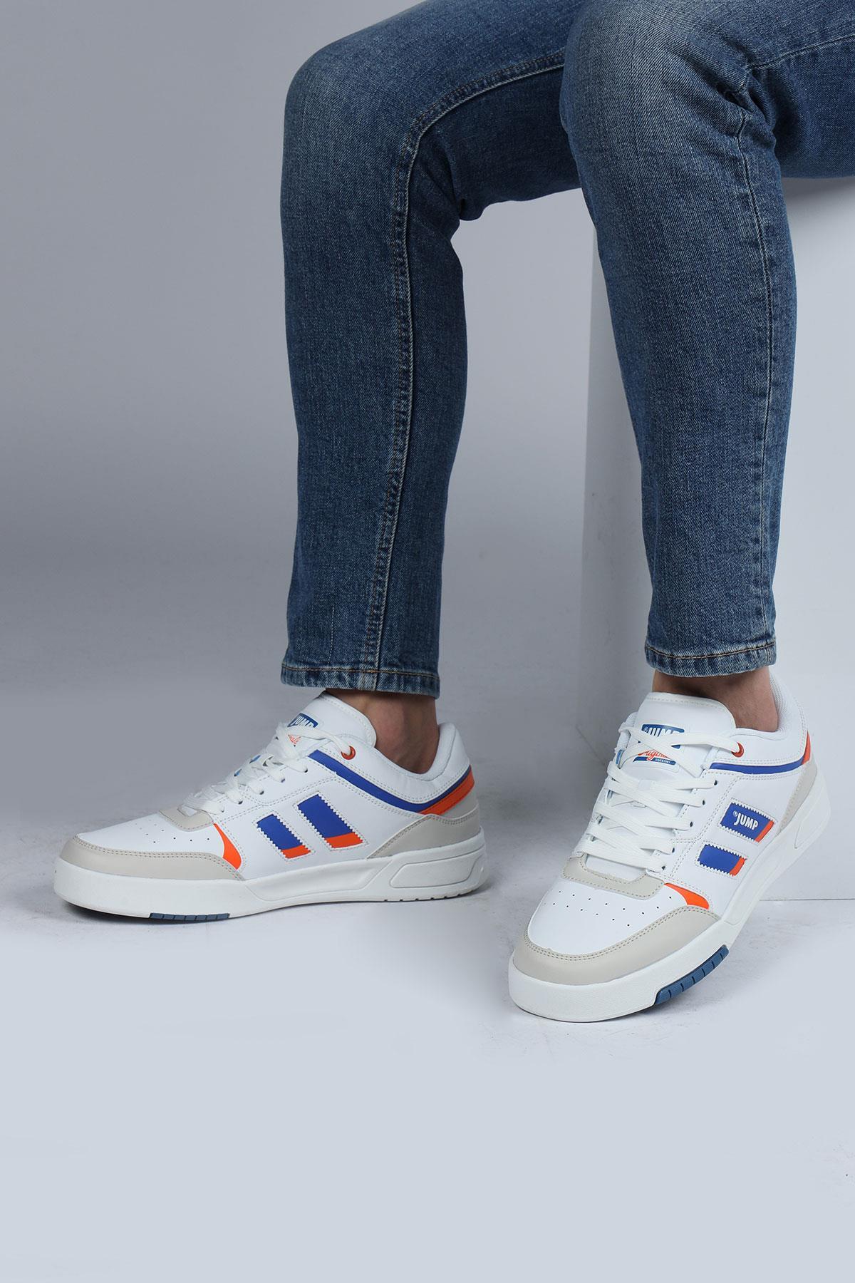 28693 Beyaz - Mavi Erkek Sneaker Günlük Spor Ayakkabı