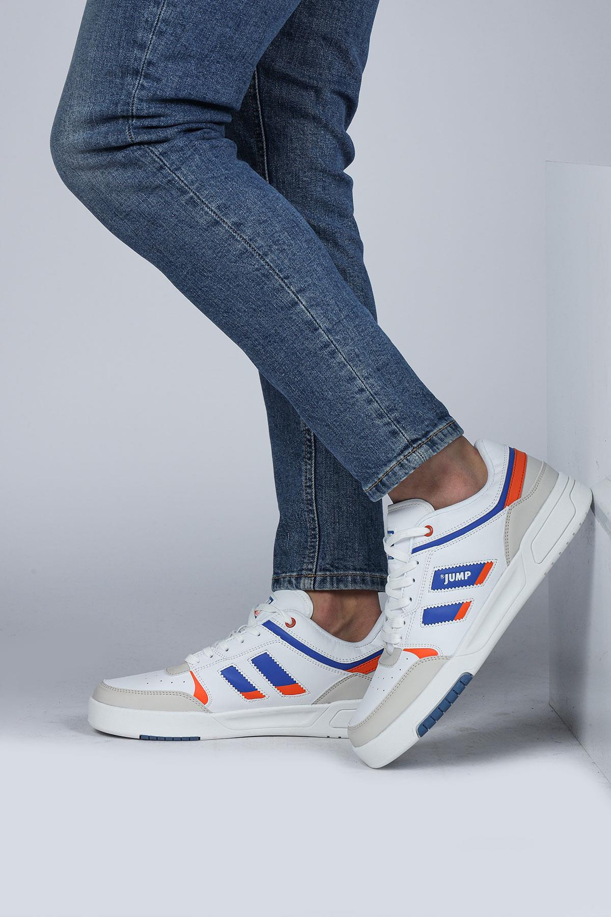 28693 Beyaz - Mavi Erkek Sneaker Günlük Spor Ayakkabı