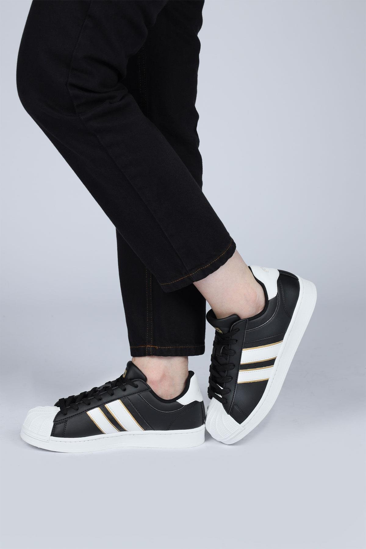 28787 Siyah - Beyaz Kadın Sneaker Günlük Spor Ayakkabı