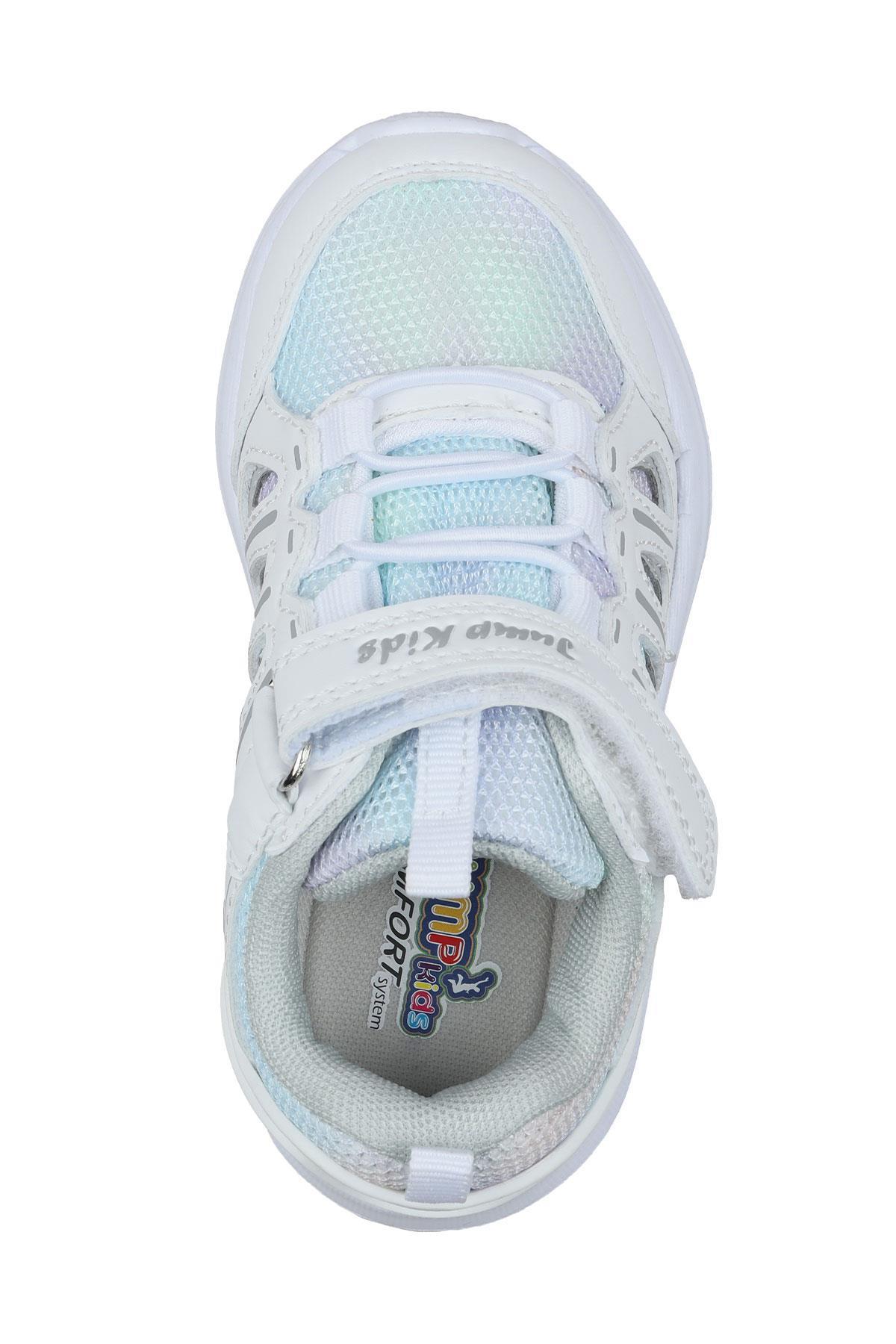 29183 Cırtlı Beyaz Kız Çocuk Sneaker Günlük Spor Ayakkabı