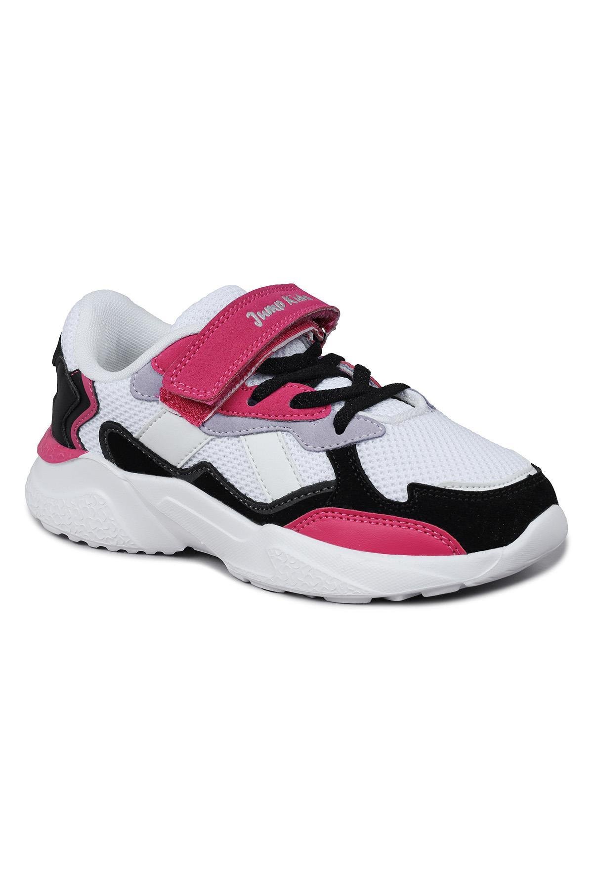 29189 Cırtlı Beyaz - Lila Kız Çocuk Sneaker Günlük Spor Ayakkabı