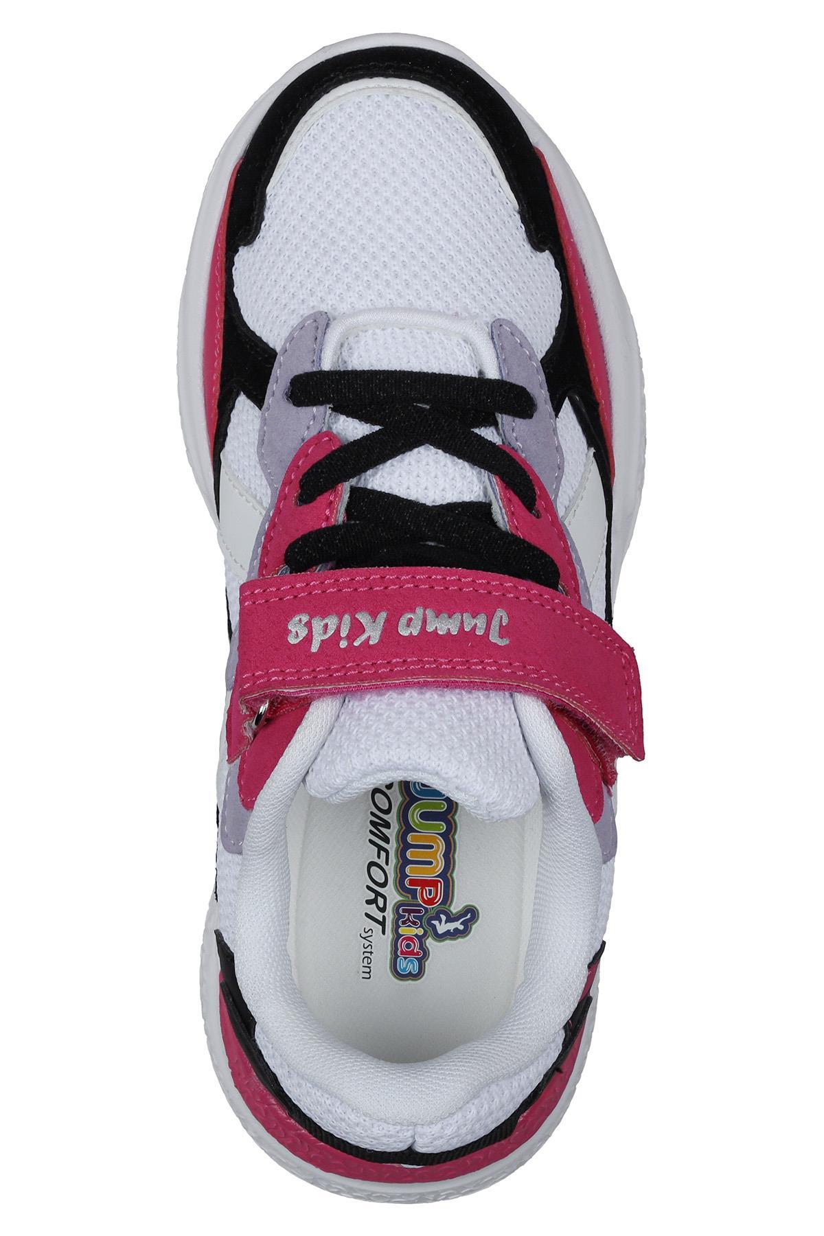 29189 Cırtlı Beyaz - Lila Kız Çocuk Sneaker Günlük Spor Ayakkabı