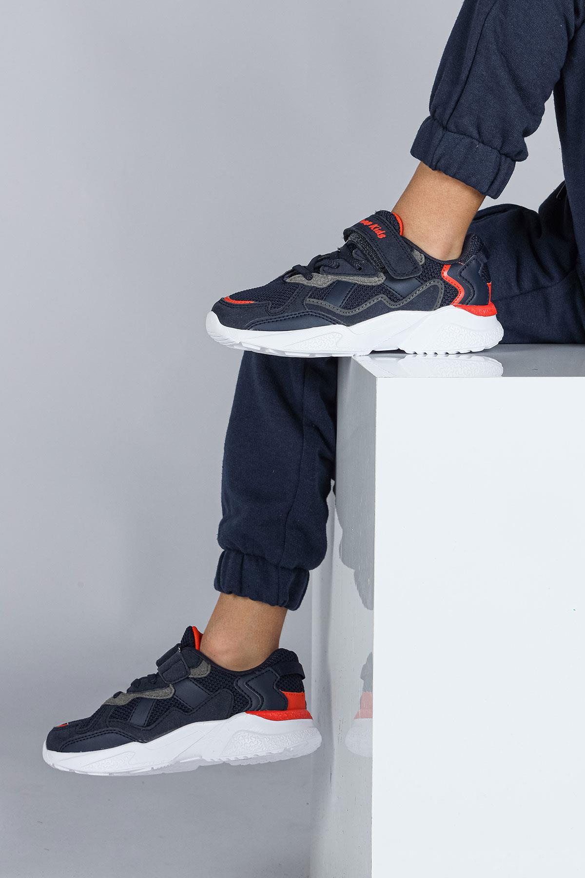 29189 Cırtlı Lacivert Üniseks Çocuk Sneaker Günlük Spor Ayakkabı
