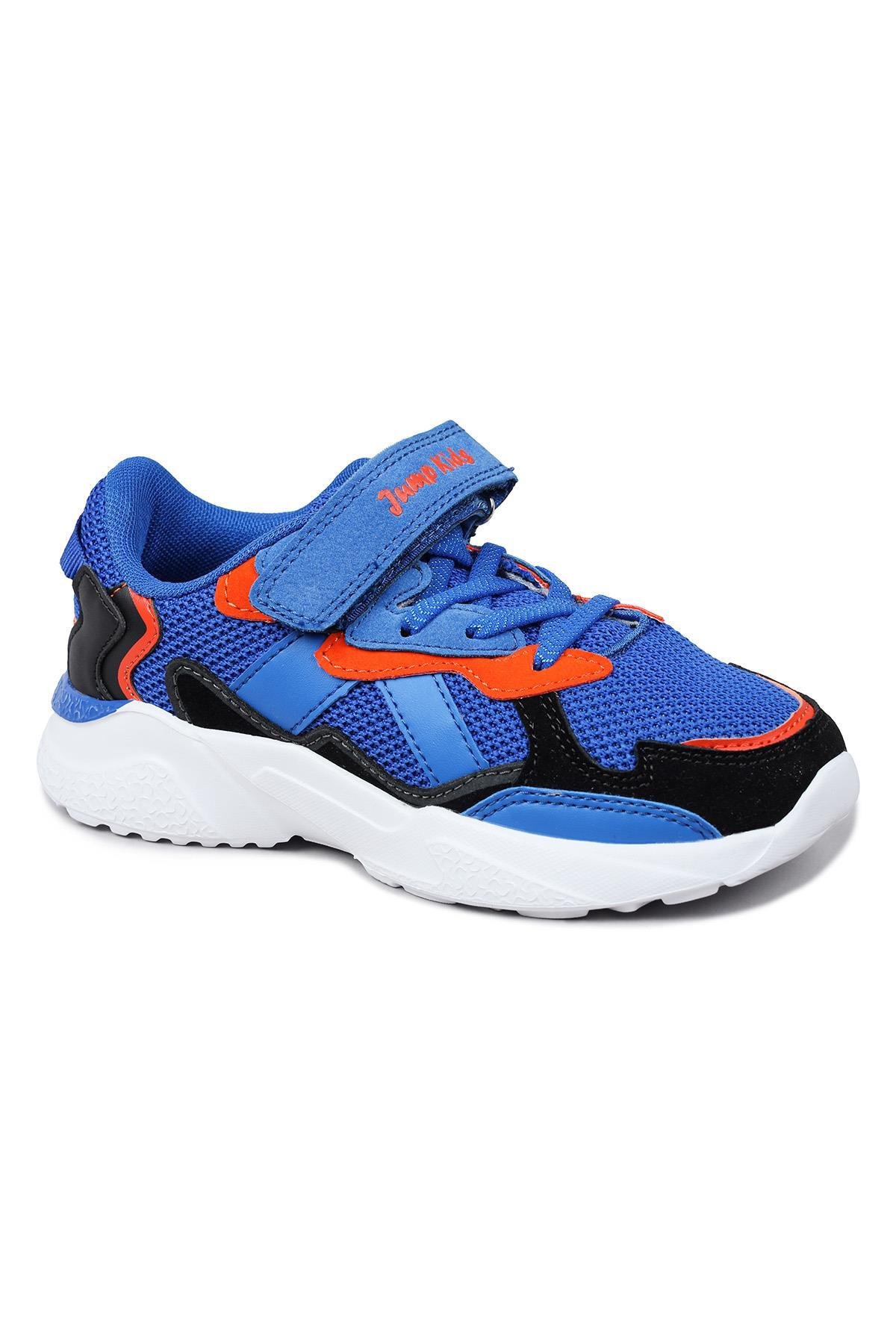 29189 Saks Mavi - Turuncu Üniseks Çocuk Sneaker Günlük Spor Ayakkabı