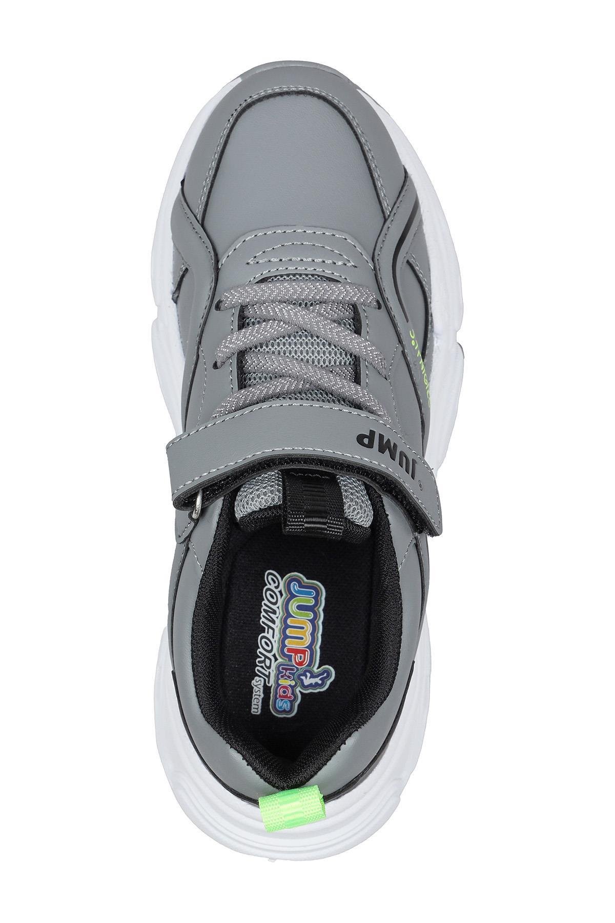 29603 Cırtlı Açık Gri - Siyah Üniseks Çocuk Sneaker Günlük Spor Ayakkabı