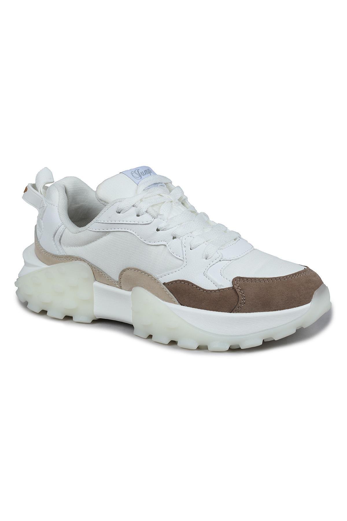 29780 Beyaz - Bej Kadın Sneaker Günlük Spor Ayakkabı