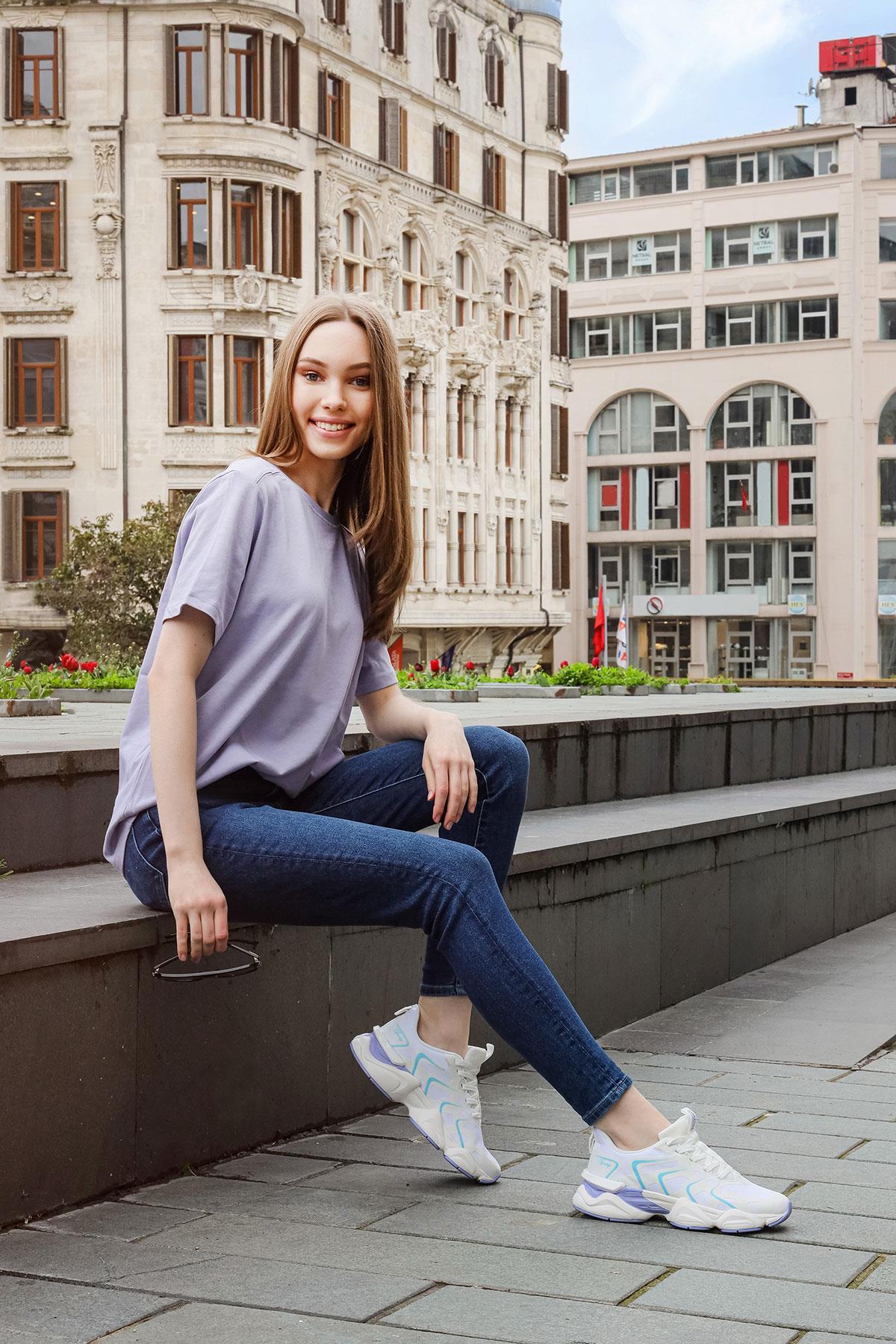 29907 Beyaz Kadın Sneaker Günlük Spor Ayakkabı